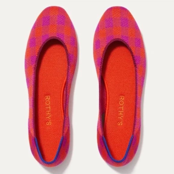 NEW Rothy’s Pomegranate Gingham Square Size 9 NWT - Retired - Picture 2 of 14